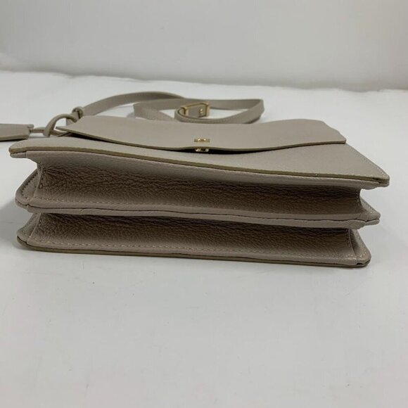 Isaac Mizrahi Women's Nolita Pebble Leather Accordion Bag Crossbody in Soft Gray - Picture 8 of 16